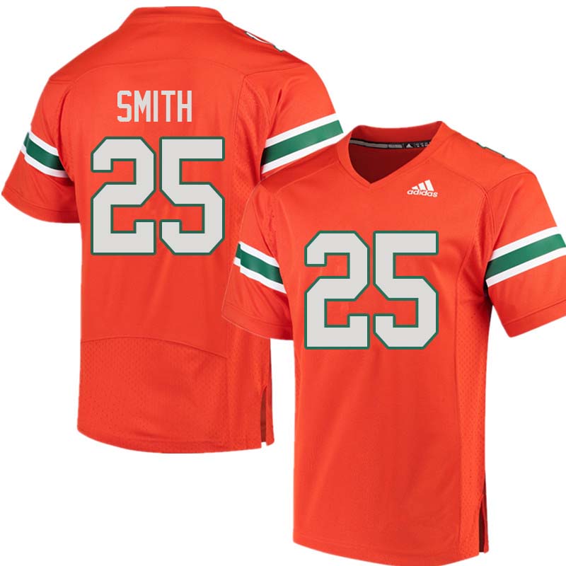 Adidas Miami Hurricanes #25 Derrick Smith College Football Jerseys Sale-Orange